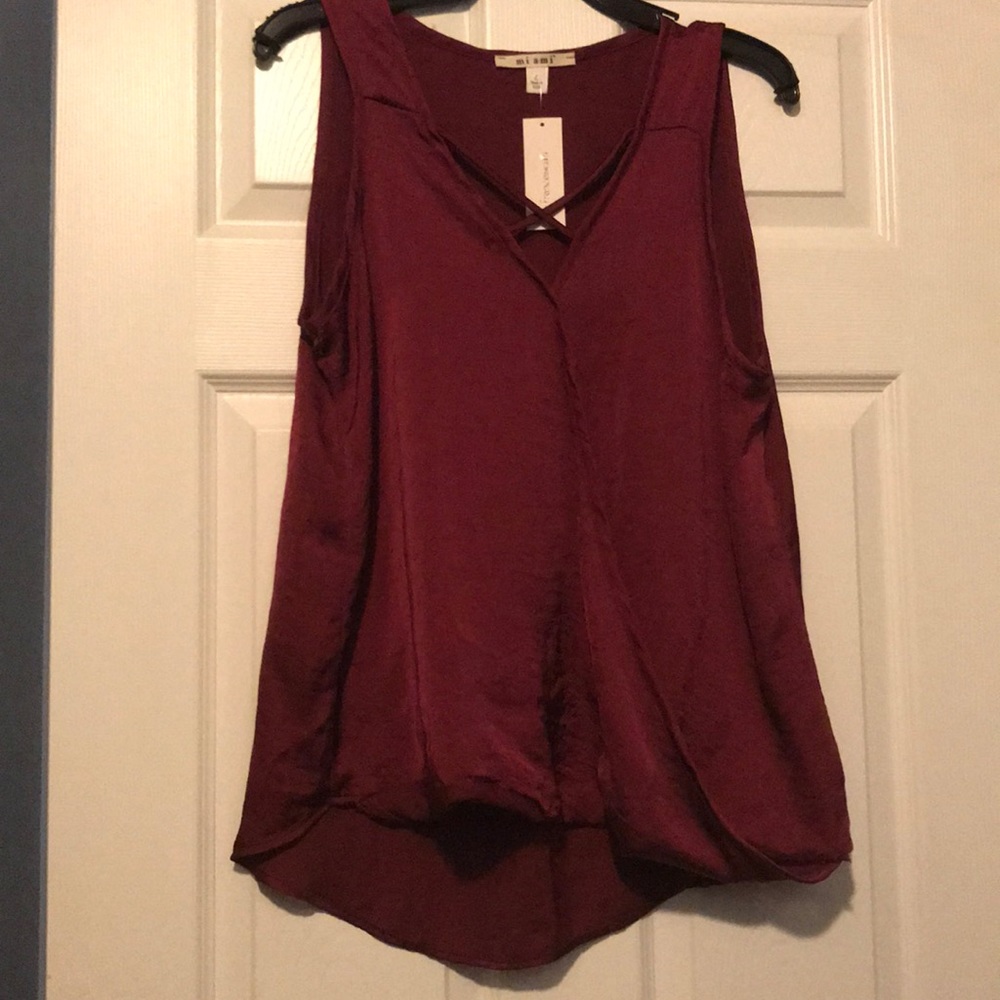Burgundy Surplice Tank